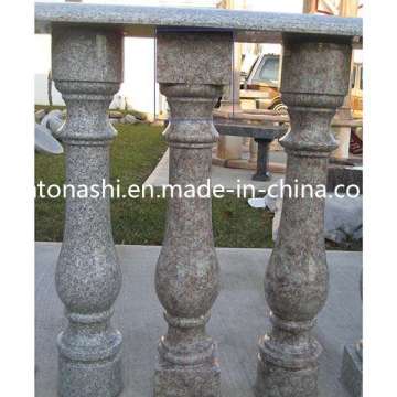 Natural Stone Red Granite Balustrade / Baluster with Railing Handrail